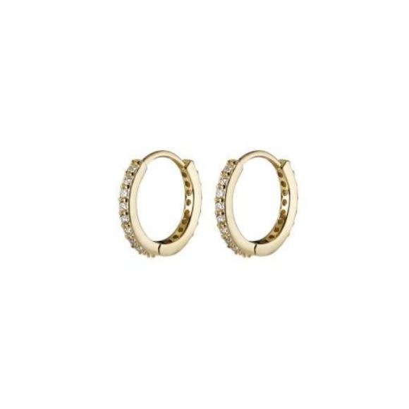 9mm Gold huggie hoop earrings - Picture 1 of 6